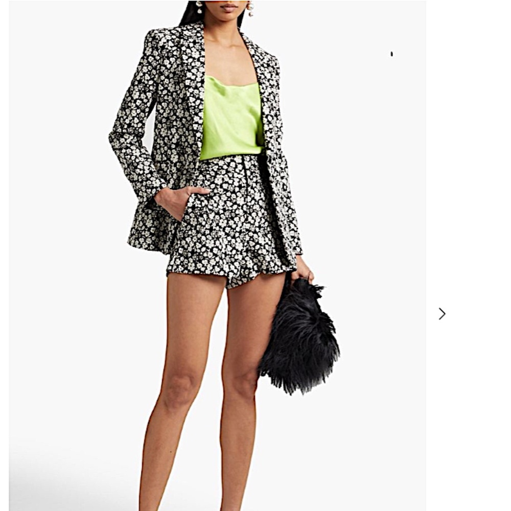 ALICE + OLIVIA Macey metallic cotton-blend floral-jacquard blazer
